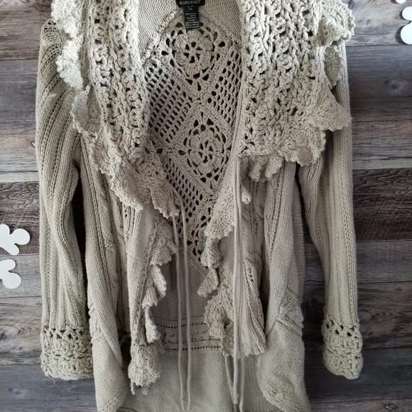 Elegant tie  /open front  cardigan - Picture 2 of 6